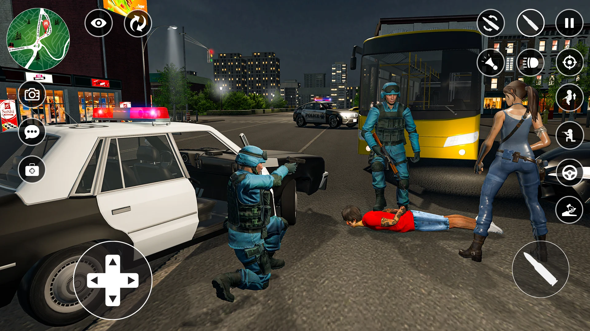 Police officers chasing criminals in Police Chase Games: Crime City